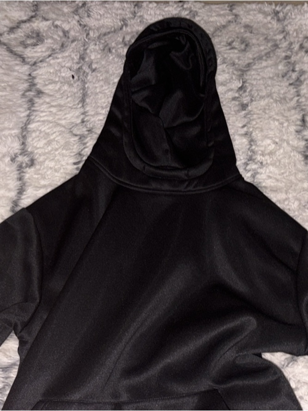 Black Women's Hooded Pullover Top - Classic Cozy Hoodie